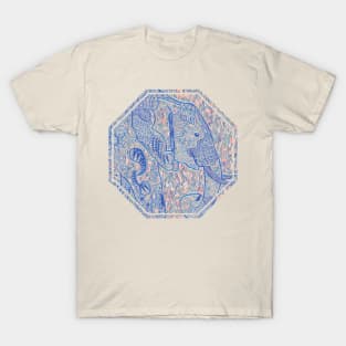 Zentangle Elephant In Pastel T-Shirt